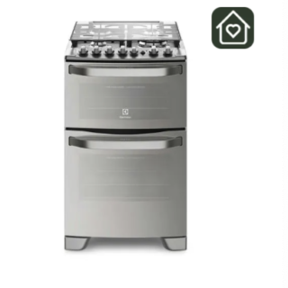 Cocina a Gas 4 Platos Electrolux Experience Doble Horno y Triple Llama 56DXA Inox