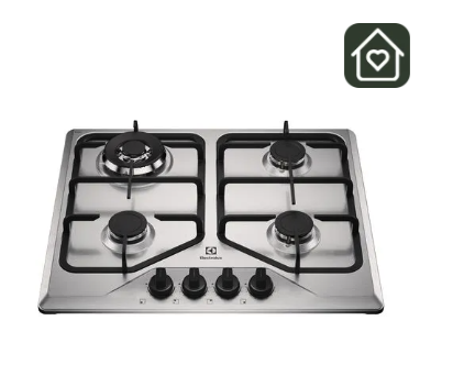 Encimera a Gas 4 Platos Electrolux Experience Multi Llama y Parrilla de Hierro Fundido KE4XC Inox